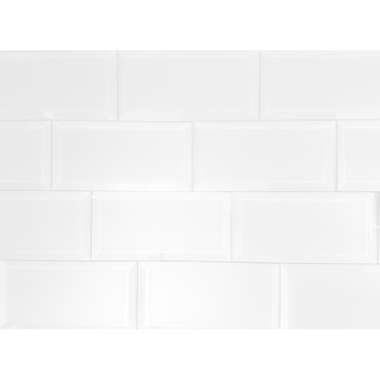 Frosted Elegance 3x6 Matte White Glass Subway Tile