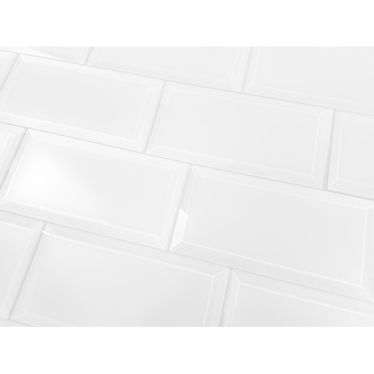 Frosted Elegance 3x6 Matte White Glass Subway Tile