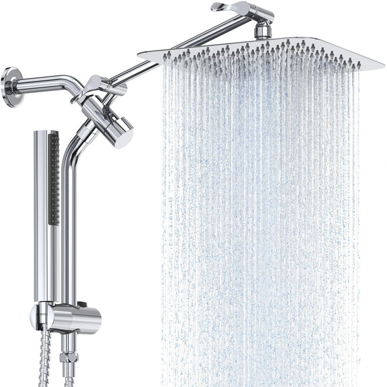 10'' Chrome Dual Shower Head with Handheld Spray Combo