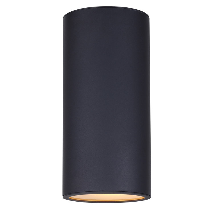 Black Modern Cylindrical Outdoor Wall Lantern