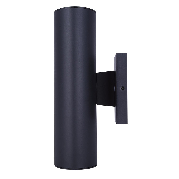 Black Modern Cylindrical Outdoor Wall Lantern
