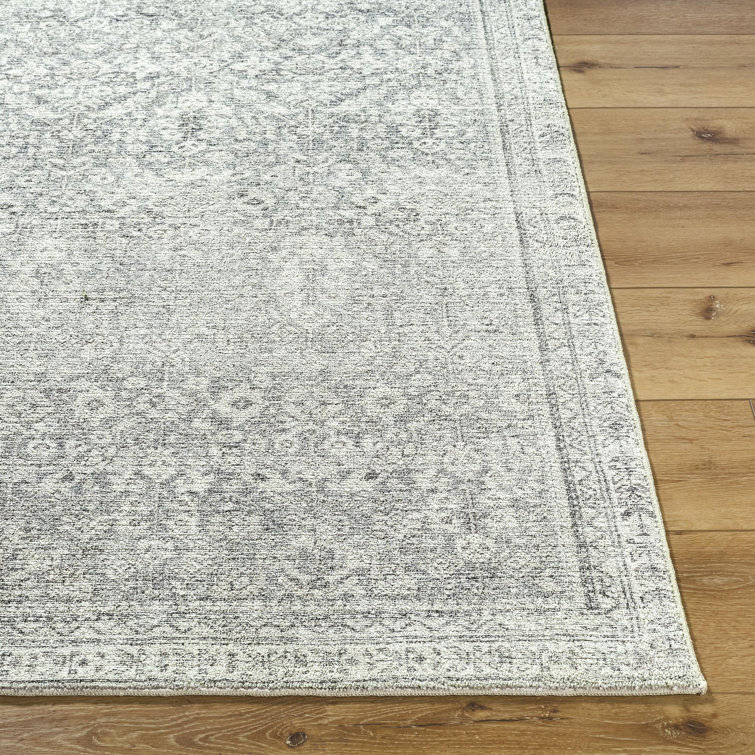 Galey Alix Gray Polyester Rectangular Vintage Area Rug