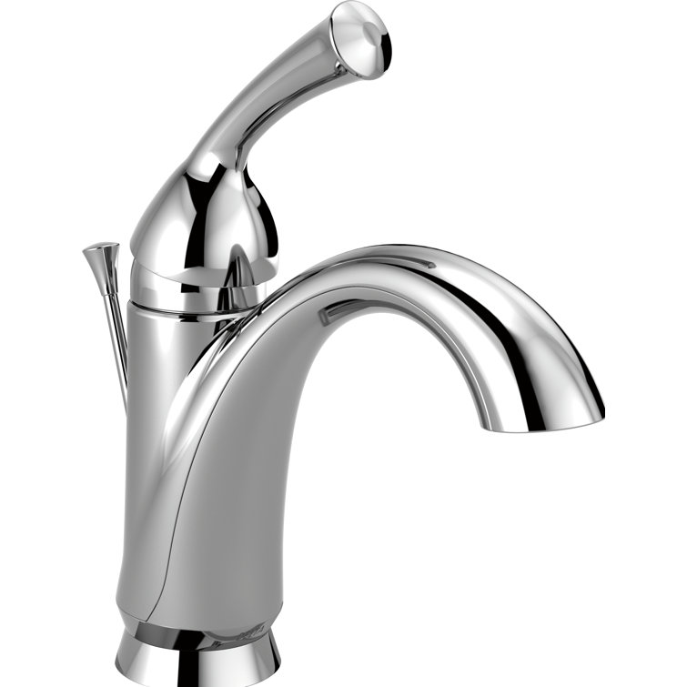 Chrome Single Hole Modern Bathroom Faucet with Drain Assembly