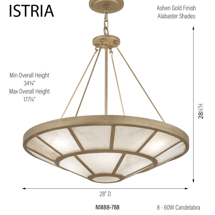 Ashen Gold 8-Light Indoor/Outdoor Glass Pendant