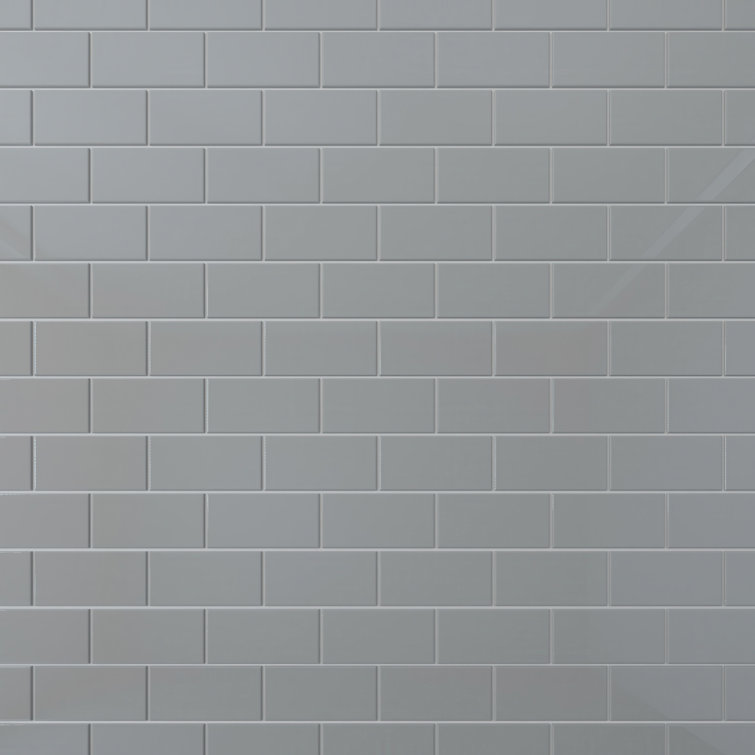 Gray 4x12 Glass Subway Wall Tile