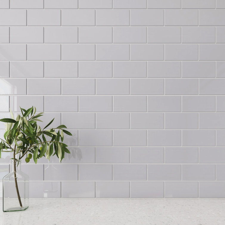 Lavender Gray 3" x 6" Glass Subway Wall Tile