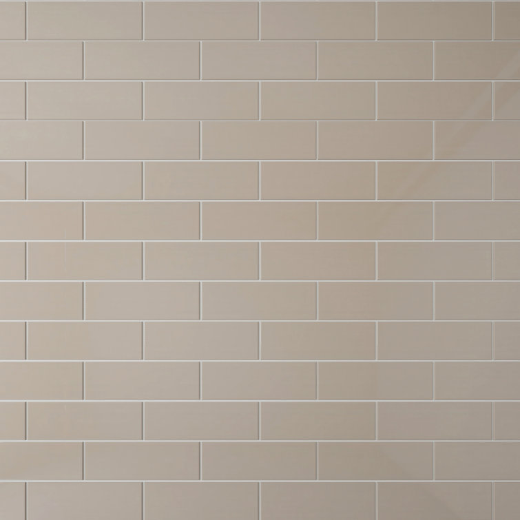 Light Taupe 4x12 Glass Subway Wall Tile