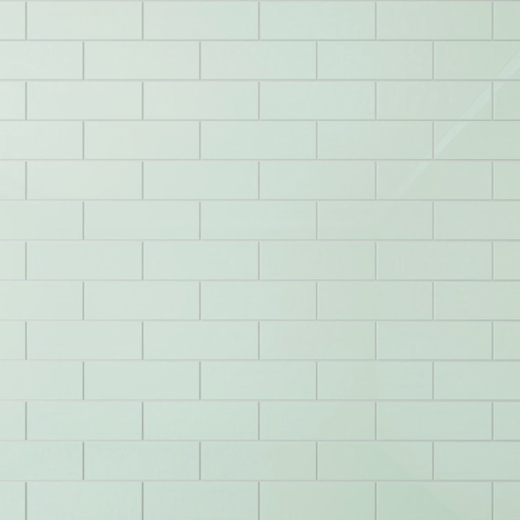 Winter Sage Glossy Glass Subway Wall Tile 4" x 12"
