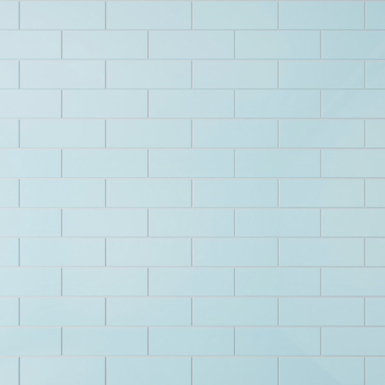 Morning Sky Blue 4" x 12" Glass Subway Wall Tile