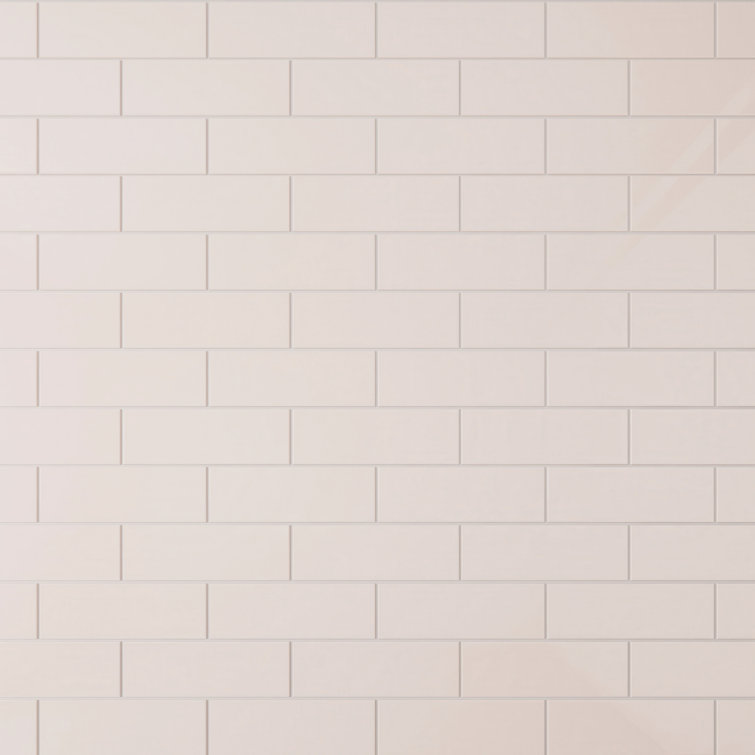 Rose Pale Pink 4" x 12" Glass Subway Wall Tile