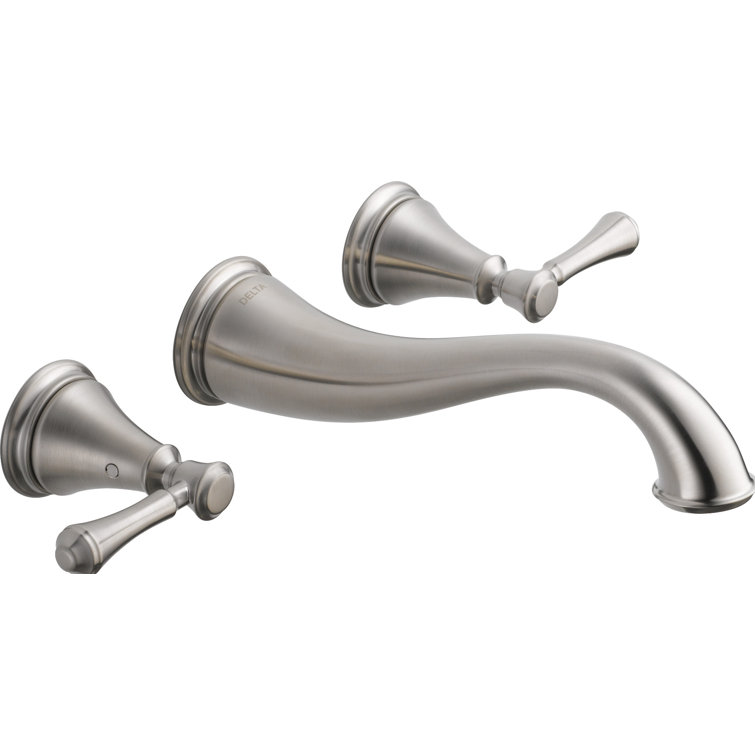 Stainless Steel Wall Mounted Widespread Bathroom Faucet