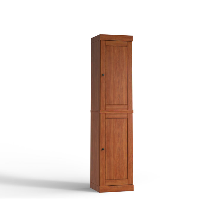 Mocha Solid Wood Tall Cabinet with Adjustable Shelving