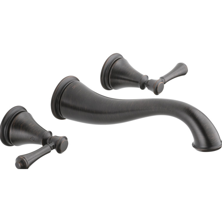 Elegant Venetian Bronze Wall-Mounted Widespread Bathroom Faucet