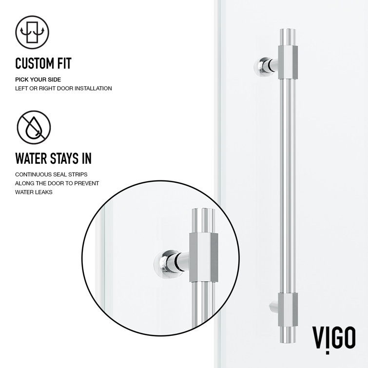 Elan Hart 72" Frameless Sliding Shower Door with Clear Glass