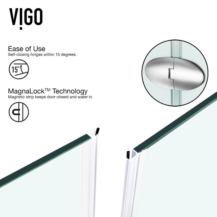 Verona 42" Frameless Neo-Angle Shower Enclosure with Brushed Nickel Hardware