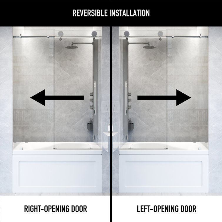 Elan Hart 60" Frameless Sliding Tub Door with Clear Glass