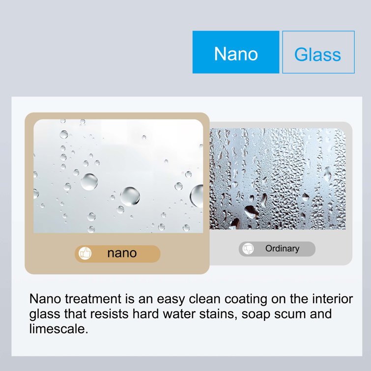 Clear Tempered Glass Sliding Shower Door with Matte Black Finish