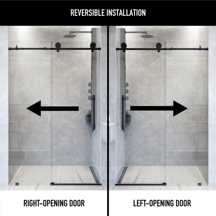 Elan Hart 72" Frameless Sliding Shower Door with Clear Glass