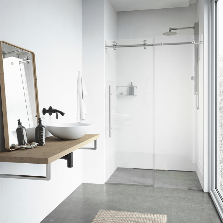 Elan E-Class Frameless Sliding Shower Door with Clear Glass