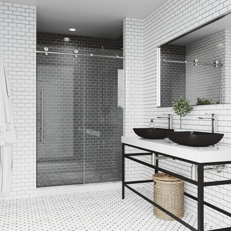 Elan E-Class 48-52" Stainless Steel Frameless Sliding Shower Door