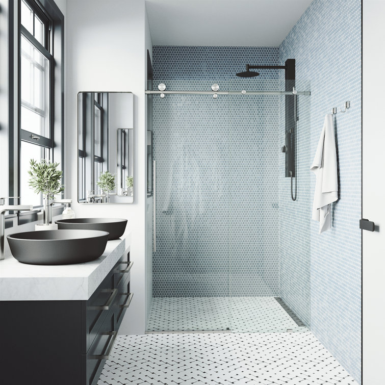 Elan E-Class 44-48" Frameless Sliding Shower Door with Clear Glass
