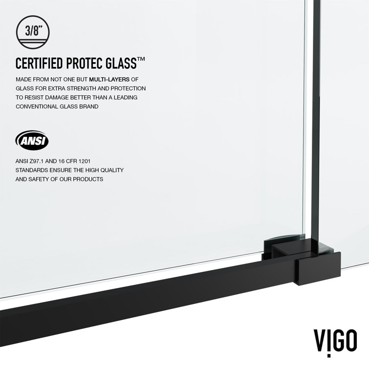 Elan Hart 72" Frameless Sliding Shower Door with Clear Glass