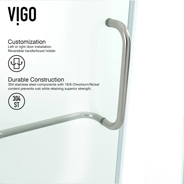 Piedmont Brushed Nickel Frameless Neo-Angle Shower Enclosure