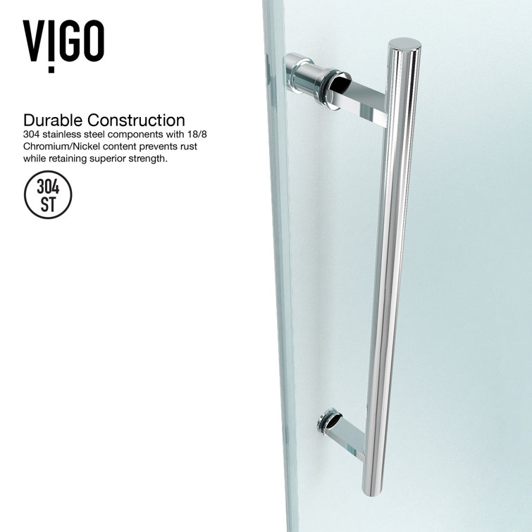 Winslow 48" Frameless Clear Glass Sliding Shower Enclosure with Black Hardware