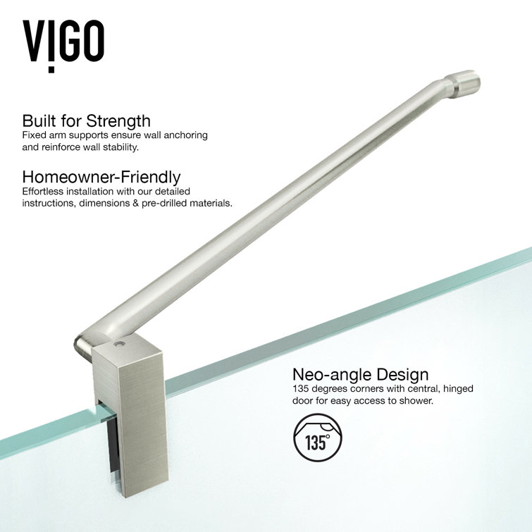 Piedmont Brushed Nickel Frameless Neo-Angle Shower Enclosure