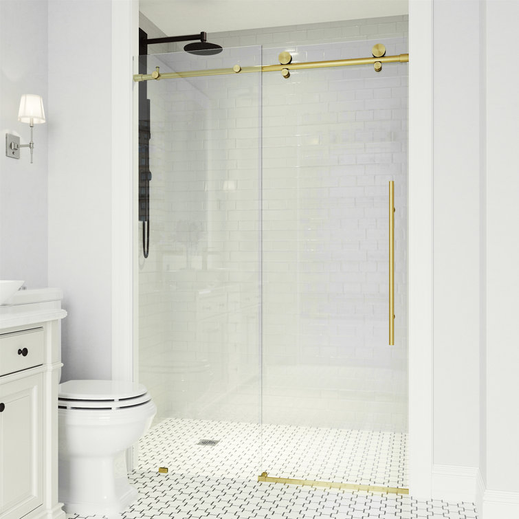 Elan E-Class 56-60" Frameless Sliding Shower Door in Matte Brushed Gold