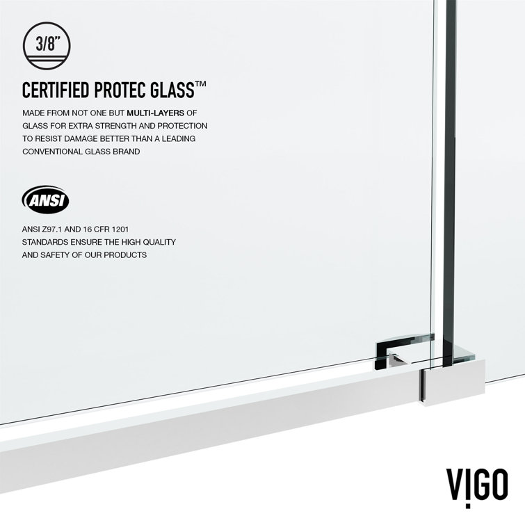 Elan Hart 72" Frameless Sliding Shower Door with Clear Glass