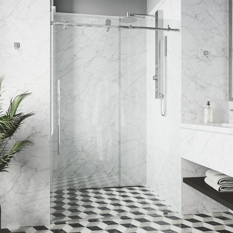 Elan E-Class 68" Frameless Chrome Sliding Shower Door