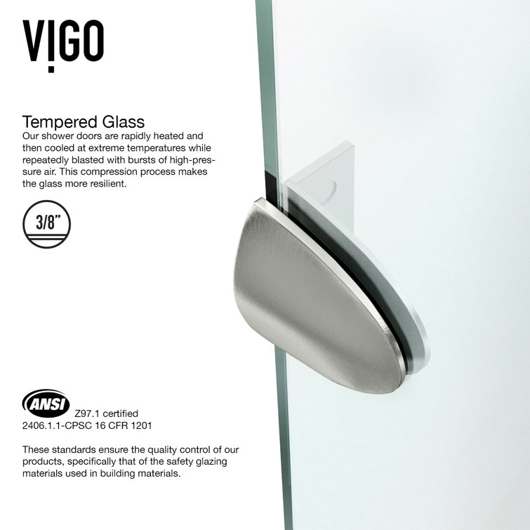 Verona 42" Frameless Neo-Angle Shower Enclosure with Clear Glass and Brushed Nickel Hardware