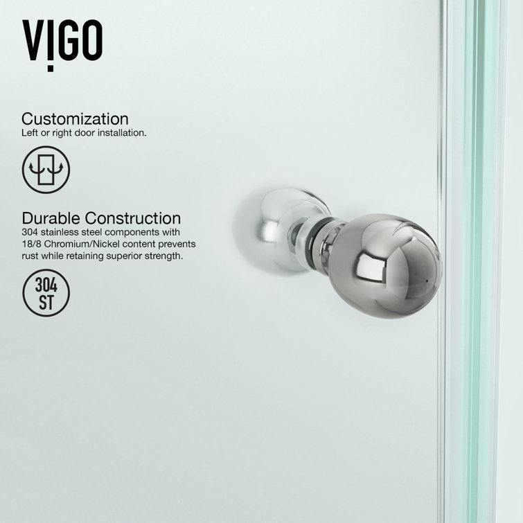 Verona 42" Frameless Neo-Angle Shower Enclosure with Brushed Nickel Hardware