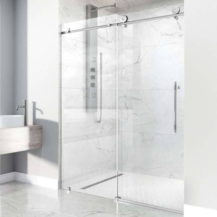 Elan Hart 72" Frameless Sliding Shower Door with Clear Glass