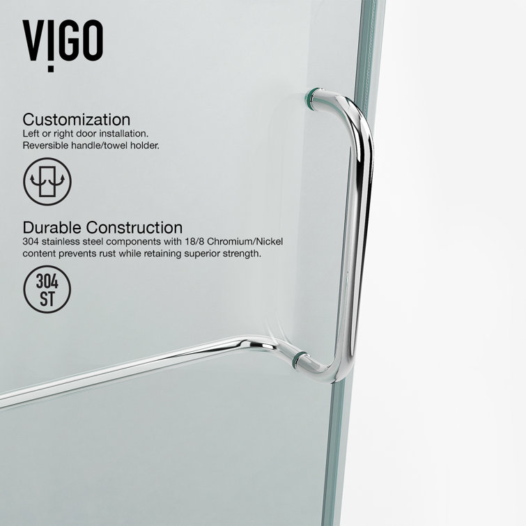 Piedmont Frameless Neo-Angle Shower Enclosure with Clear Glass and Brushed Nickel Hardware