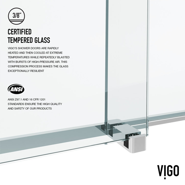 Houston 60" Frameless Sliding Shower Door in Chrome and Clear Glass