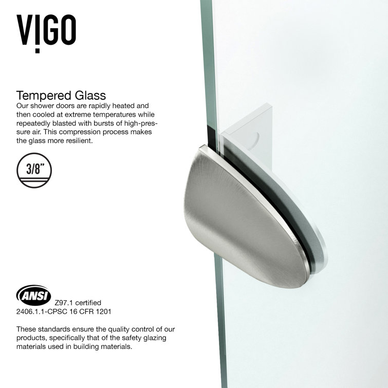Gemini 47" Frameless Neo-Angle Shower Enclosure with Clear Glass