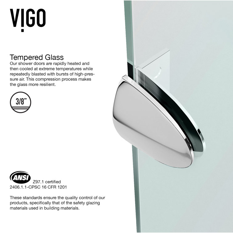 Gemini 47" Brushed Nickel Frameless Neo-Angle Shower Enclosure