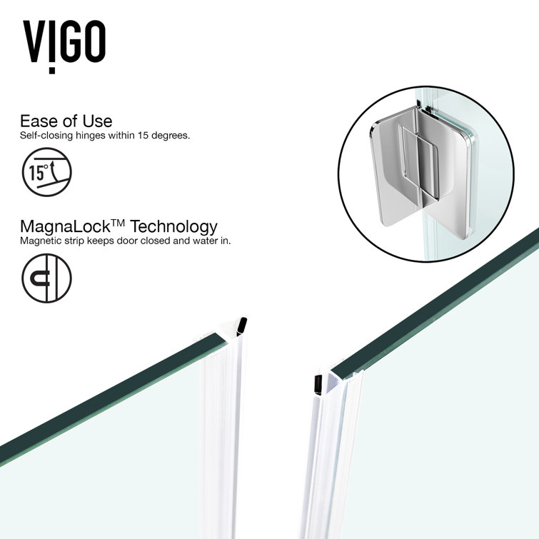 Piedmont 40" Frameless Clear Glass Neo-Angle Shower Enclosure