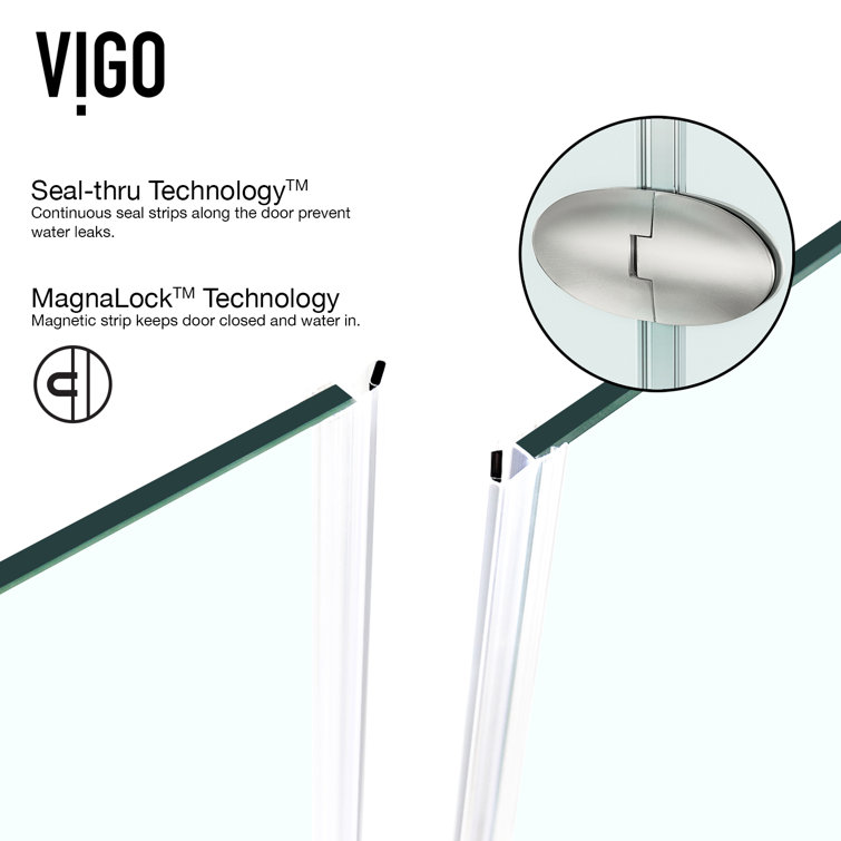 Gemini 47" Frameless Neo-Angle Shower Enclosure with Clear Glass