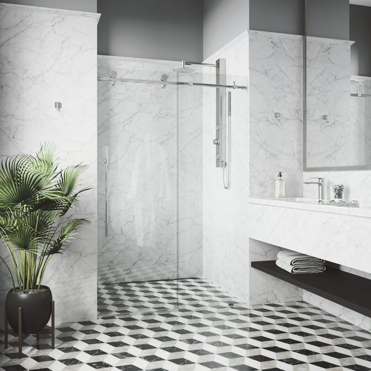 Elan E-Class 68" Frameless Chrome Sliding Shower Door
