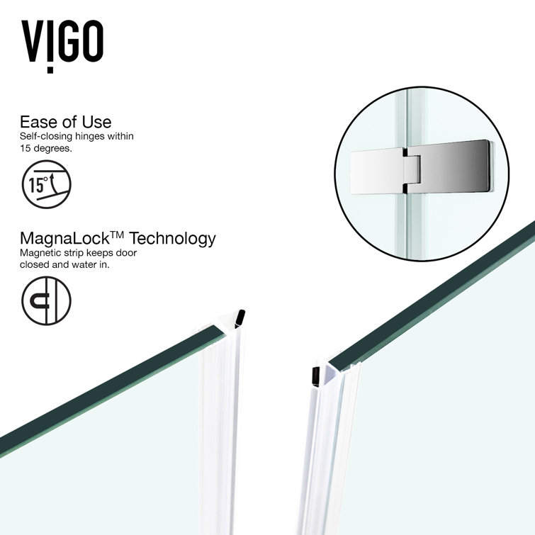 Monteray Frameless Chrome Shower Enclosure with Clear Glass and Base