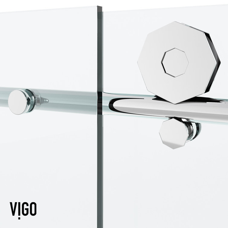 Elan Hart 72" Frameless Sliding Shower Door with Clear Glass