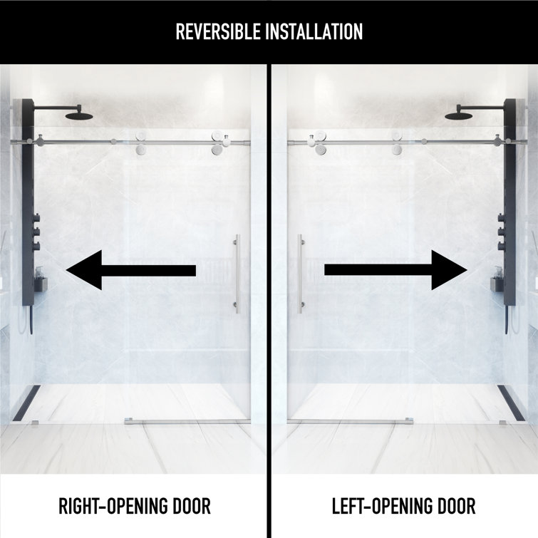Elan 48-inch Frameless Sliding Shower Door with Clear Glass and Chrome Hardware