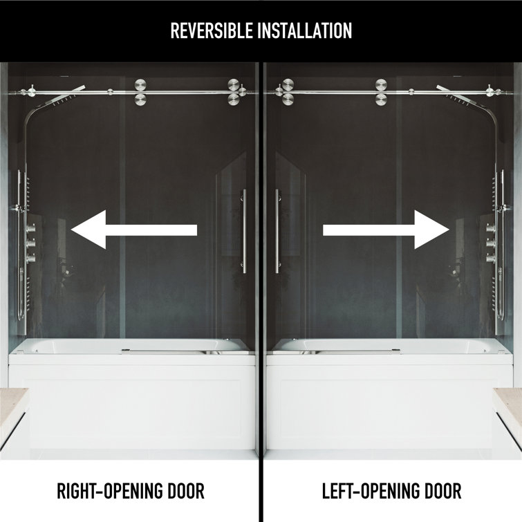 Elan 72" Frameless Sliding Tub Door with Clear Tempered Glass