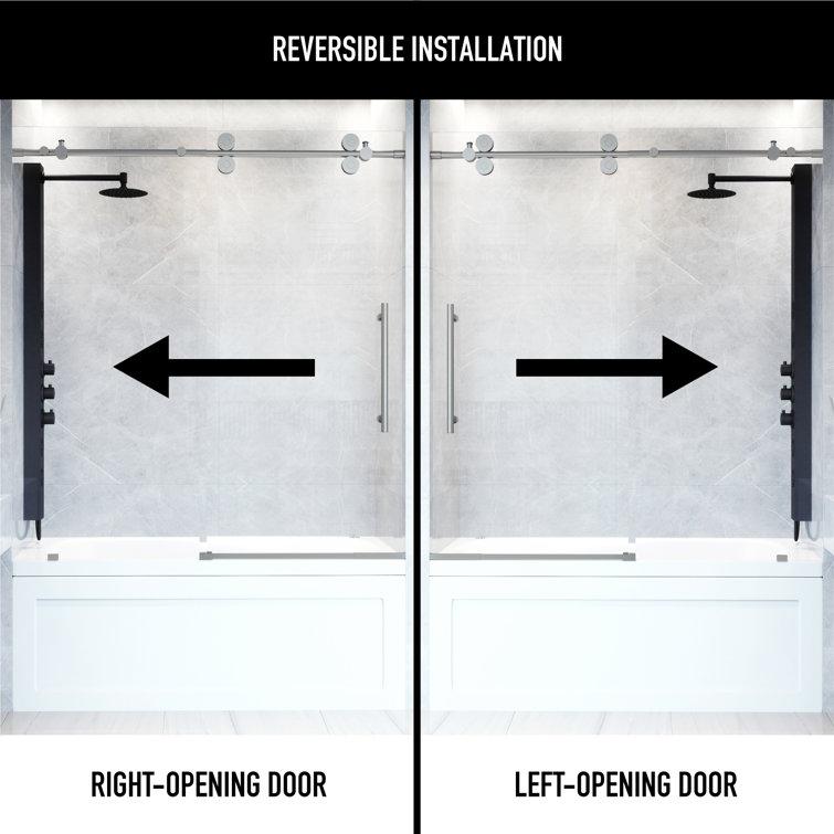 Elan 56-60" Stainless Steel Frameless Sliding Tub Door