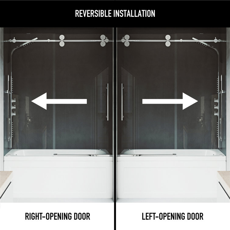 Elan 72" Frameless Sliding Tub Door with Clear Glass