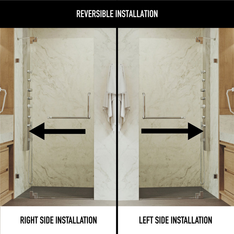 Pirouette 36-48" Frameless Clear Glass Pivot Shower Door