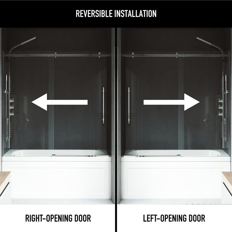 Luca 56-60" Frameless Sliding Tub Door with Clear Glass